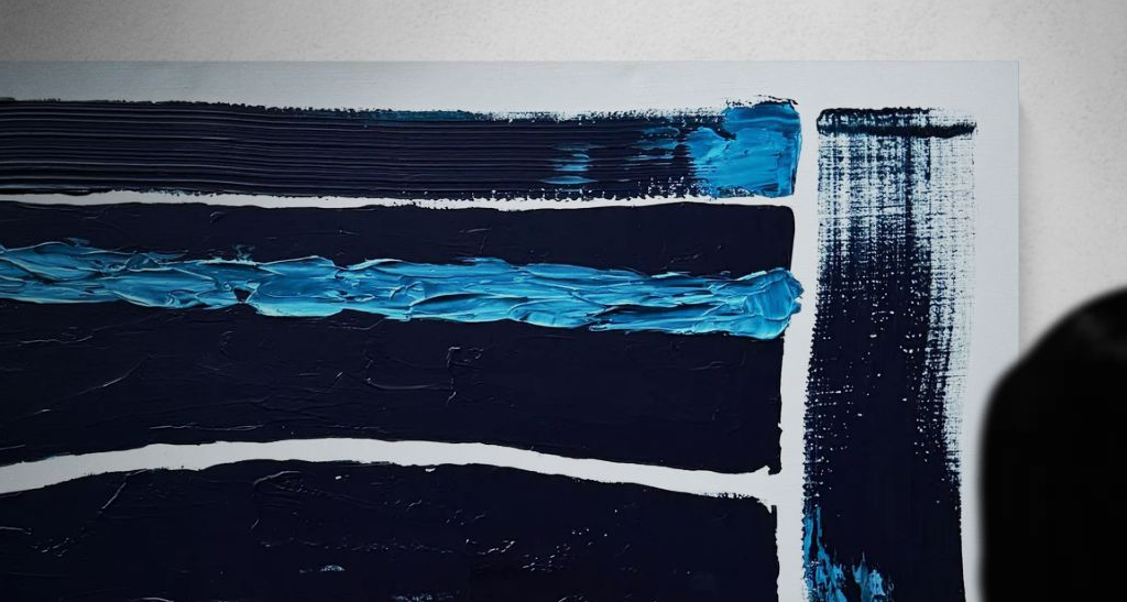 Nocturne (Cobalt) — an unvarnished acrylic study with a matte, breathing surface